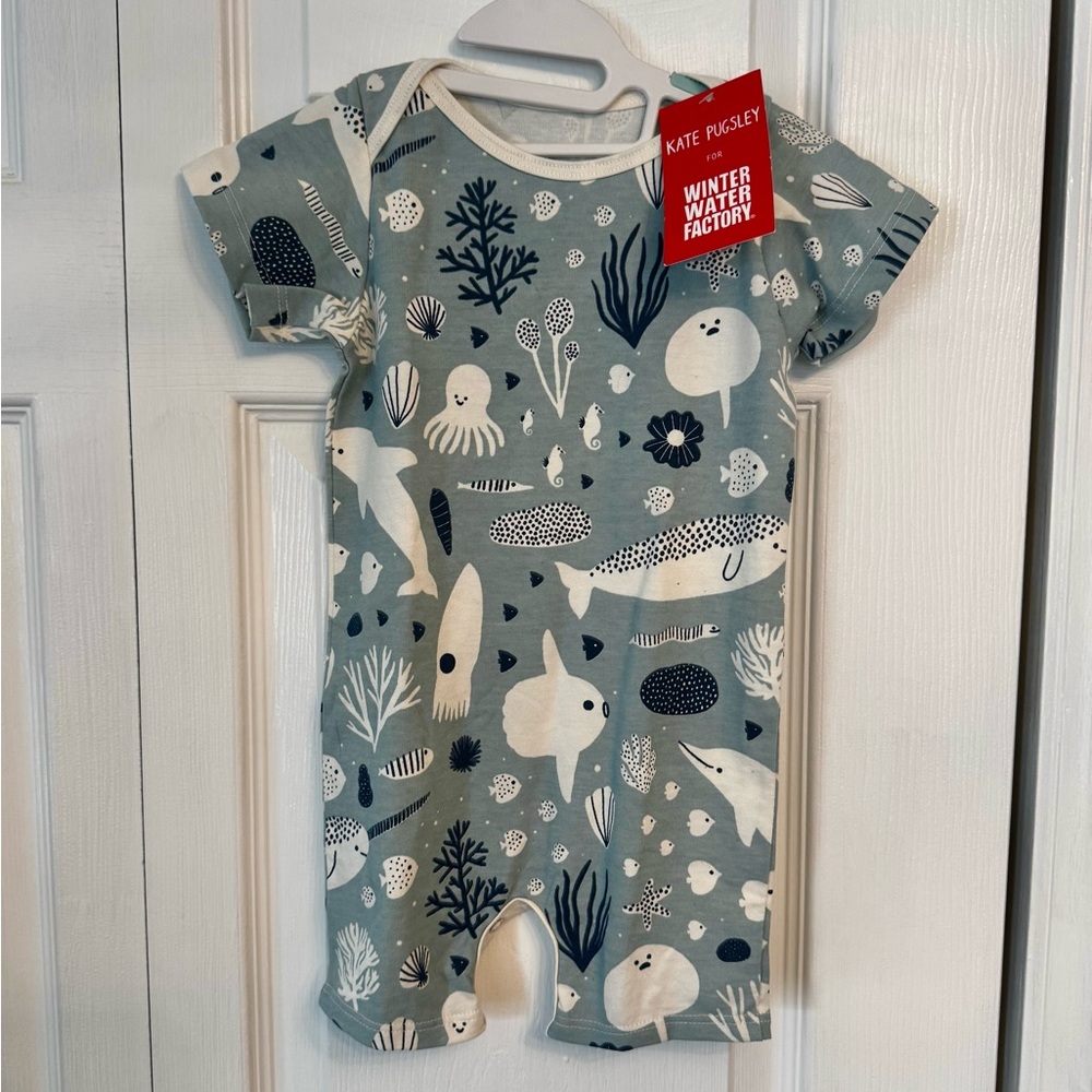 NWT Kate Pugsley for Winter Water Factory, Summer Romper, 6m, Sea Creatures